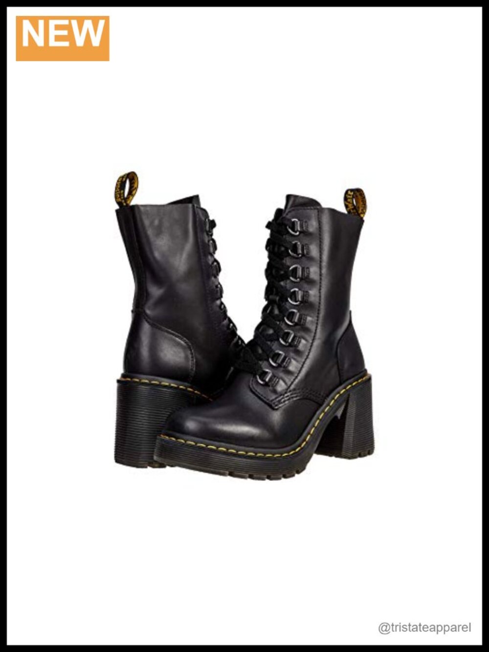 Dr. Martens Chesney Ankle Boots Leather Lace-Up Flared Heel
